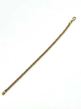 14k Tri Color Gold, 3MM Diamond Cut Rope Bracelet - 7.5”